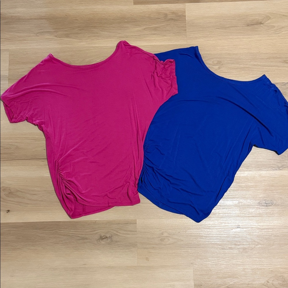 Two Women's Pink and Blue Dolman loose fit Tops Small